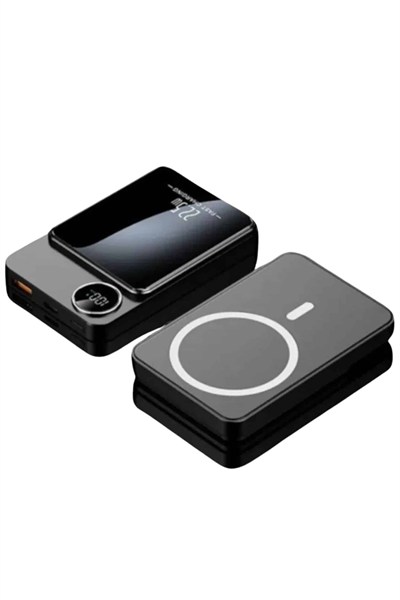 Magsafe Powerbank 10.000 mAh 22.5 Watt Hızlı Şarj Göstergeli Kablosuz Taşınabilir Şarj