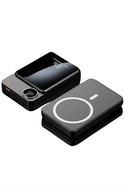 Magsafe Powerbank 10.000 mAh 22.5 Watt Hızlı Şarj Göstergeli Kablosuz Taşınabilir Şarj