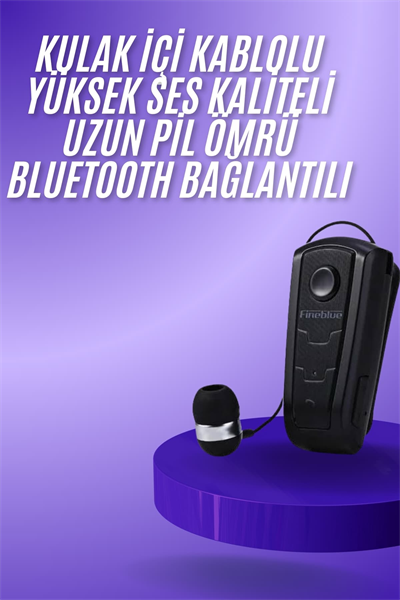 Makaralı Bluetooth Kulakiçi Yaka Kulaklığı Kablosuz Kulaklık