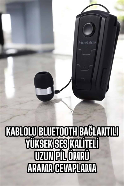 Makaralı Bluetooth Kulaklık Çağrı Cevaplama Kablolu Uzun Pil Ömrü