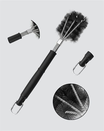 Mangal Izgara Temizleme Fırçası Paslanmaz Çelik Telli Uzun Saplı