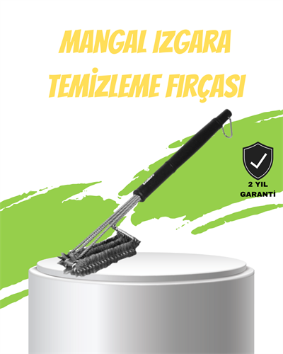 Mangal Izgara Temizleme Fırçası Paslanmaz Çelik Telli Uzun Saplı