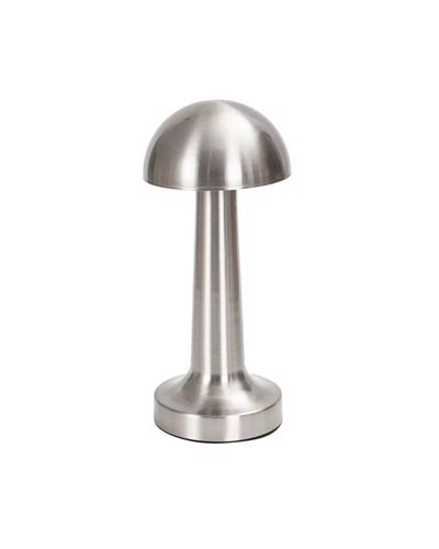 Mantar Masa Lambası Dokunmatik 3 Renk Işık Şarjlı Kablosuz Modern Krom Tasarım