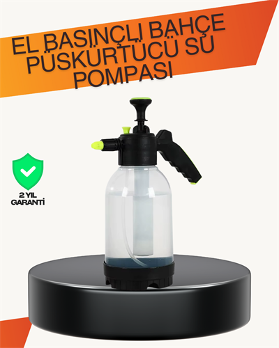 Manuel Köpük Üreten Basınçlı Sprey Şişesi 2L Temizlik ve Oto Yıkama