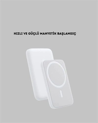 Manyetik Kablosuz Powerbank – iPhone 12/13/14/15 Uyumlu, Hızlı Şarjlı, Ultra Hafif