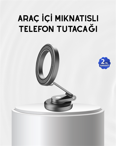 Manyetik Katlanabilir Araç Telefon Tutucu – MagSafe Uyumlu, 360° Ayarlanabilir, Güçlü Mıknatıs