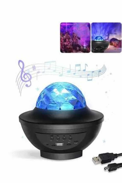Masa ve Gece Lambası Renkli Projektör Işıklı Disko Topu Bluetooth Hoparlör