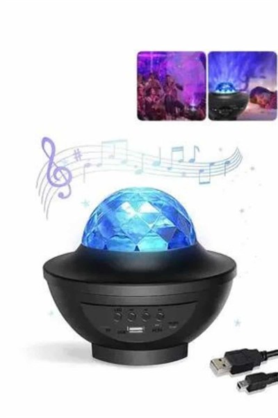 Masa ve Gece Lambası Renkli Projektör Işıklı Disko Topu Bluetooth Hoparlör