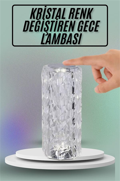 Masa ve Gece Lambası Şık ve Dayanıklı Sensörlü Şarjlı Kristal Lamba