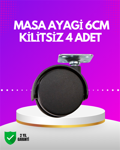 Masa ve Koltuk İçin Kilitsiz Tekerlek Seti 6 cm