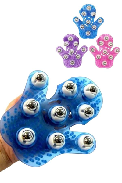 Masaj Aleti El Şeklinde Omuz Bacak Bilyeli Masaj Eldiveni El Şekilli