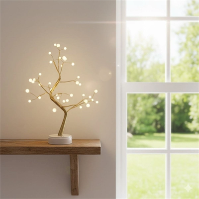 Masaüstü Boncuklu Şarjlı Ağaç Lamba