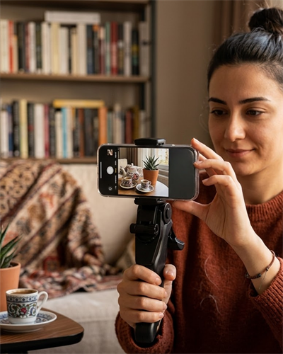 Masaüstü Telefon Tripodu Katlanabilir Telefon Tutucu Video Çekim Standı