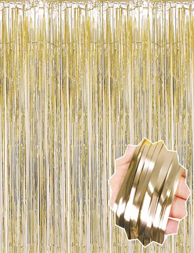 Mat Altın Püsküllü Kapı Perdesi - Parti, Bekarlığa Veda, Doğum Günü 1x2 m