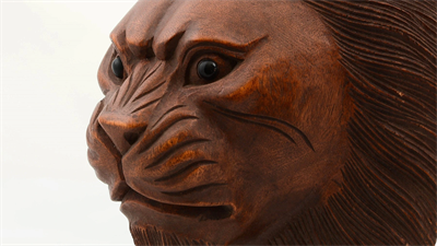 Maun Ağacı El Yapımı Dekoratif Aslan Büstü