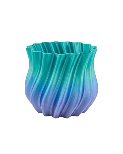 Mavi Degrade Kıvrımlı 3D Vazo Minimal Modern Ev Dekoru