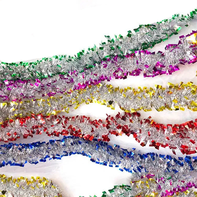 Mavi Gümüş Garland Çift Renk Sim Süs