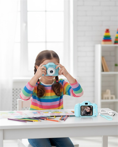 Mavi HD Taşınabilir Mini Kamera Video Kayıt ve Fotoğraf Çekim Özellikli