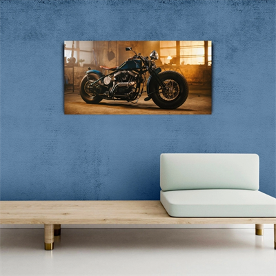 Mavi Harley - Davidson Kanvas Tablo 60 x 120