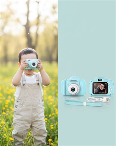 Mavi Mini HD Dijital Kamera Video ve Fotoğraf Çekimli Şarjlı Taşınabilir Kayıt Cihazı