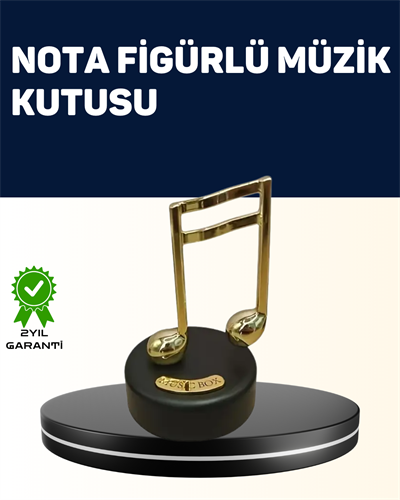 Melodious Music Altın Nota Figürlü Müzik Kutusu