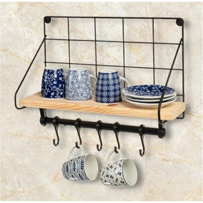 Metal Askılıklı Kahve Köşesi Rafı
