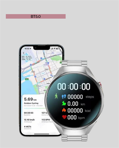 Metal Gövdeli AMOLED Akıllı Saat – Kan Oksijen, Nabız ve Arama Fonksiyonlu