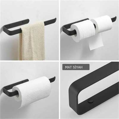 Metal Mat Siyah Havluluk