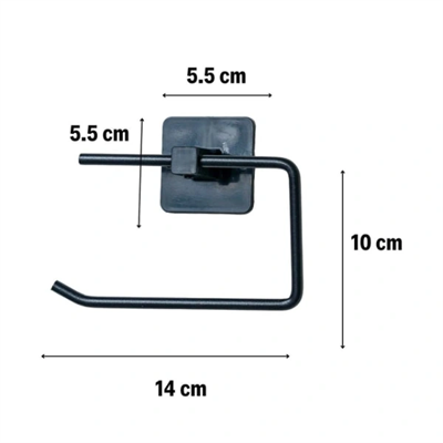 Metal Siyah Tuvalet Kağıtlığı