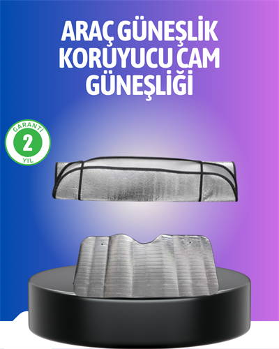 Metalize Reflektör Yüzeyli UV Koruyucu Araç Güneşliği – Serin ve Güvenli Sürüşler İçin