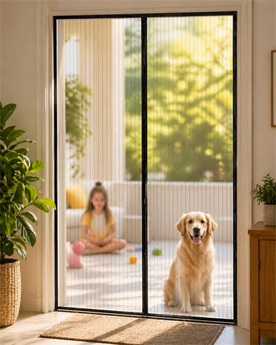 Mıknatıslı Kapı Sinekliği Çift Taraflı Bant Hediyeli Kendiliğinden Kapanan Kapı Tülü
