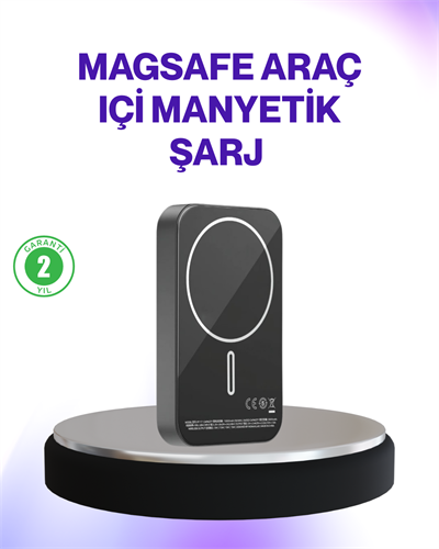 Mıknatıslı MagSafe Uyumlu Araç Tutucu Kablosuz Şarj Destekli
