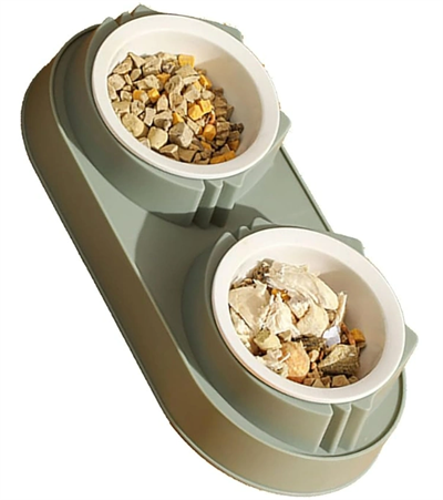 Mikopet Çift Bölmeli Mama ve Su Kabı