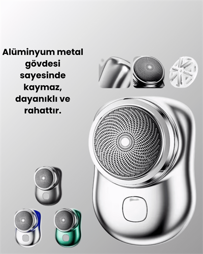 Mikro titreşim motorlu, düşük sesli, USB girişli tıraş makinesi