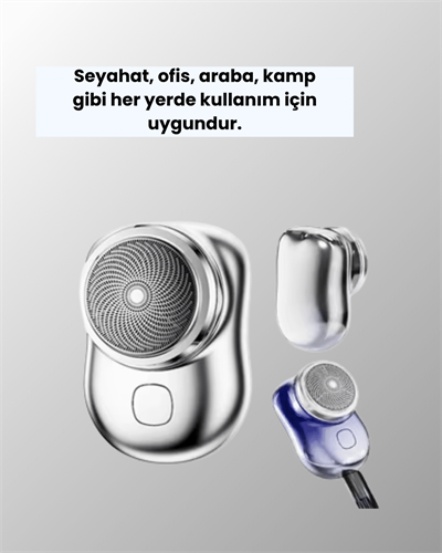 Mikro titreşim motorlu, düşük sesli, USB girişli tıraş makinesi