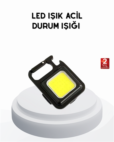 Mini 800 Lümen LED El Feneri – USB Şarjlı, 3 Kademeli Işık, Şişe Açacaklı Taşınabilir Tasarım