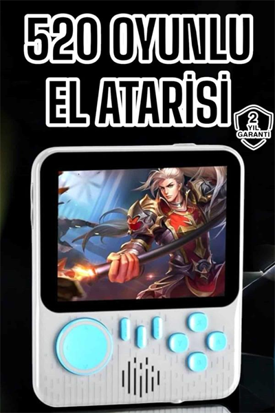 Mini Atari El Atarisi 3.5 inç Ekran Çift Konsol 666 Adet Retro Oyun Gameboy El Atarisi