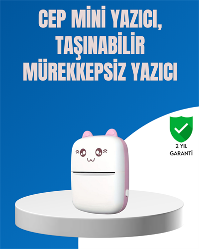 Mini Bluetooth Termal Yazıcı 1200mAh Şarjlı Taşınabilir