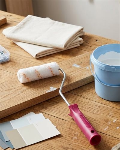 Mini Boya Fırça Seti 10 Cm Rulo Fırça 6 Adet Yedek Rulo Hediyeli Duvar Boyama Aparatı