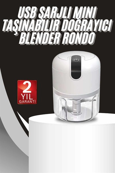 Mini Doğrayıcı Rondo Taşınabilir Mini El Blender Paslanmaz Çelik
