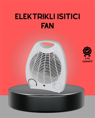 Mini Elektrikli Isıtıcı 2000W – Termostatlı Fanlı Isıtma, Taşınabilir Tasarım