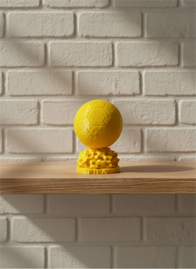 Mini FIFA Futbol Topu Biblo Sarı Renk 10cm Spor Temalı Dekor