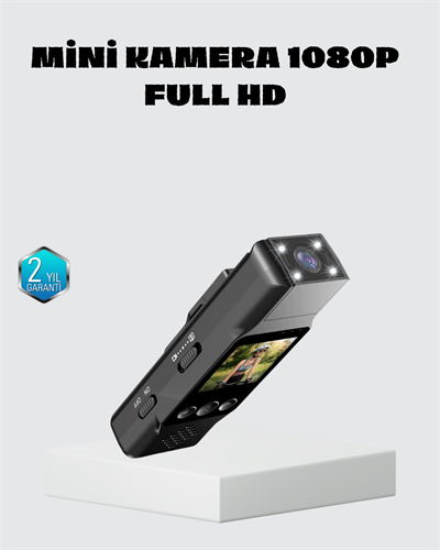 Mini Güvenlik Kamerası 1080P 3MP Fotoğraf 180° Ayarlanabilir Lens USB Şarjlı