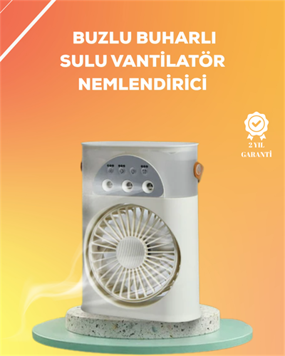 Mini Klima Fan | USBli, 7 Renk Gece Işığı, 3ü 1 Arada Fonksiyon