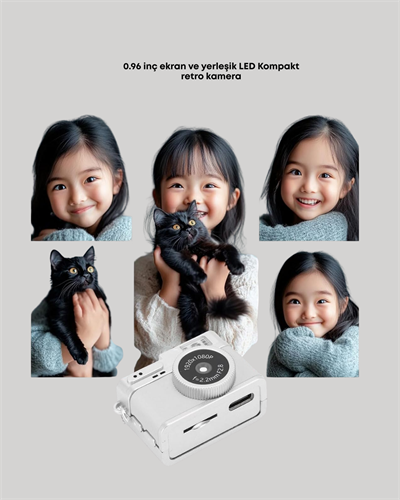 Mini Retro Dijital Kamera 1080P Full HD Dahili 128GB Hafızalı