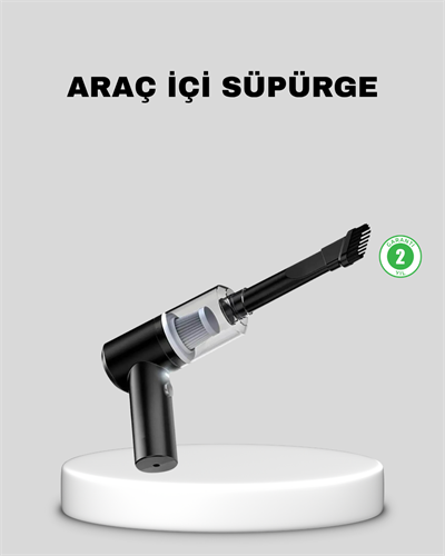 Mini Şarjlı Araç Süpürgesi – 120W Güçlü Motor, 5500PA Vakum Emiş, Yıkanabilir Filtre
