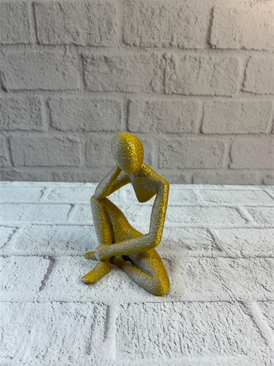 Minimal Sarı İnsan Figürü Biblo Ev ve Ofis Dekoru