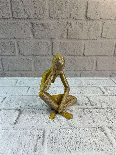 Minimal Sarı İnsan Figürü Biblo Ev ve Ofis Dekoru