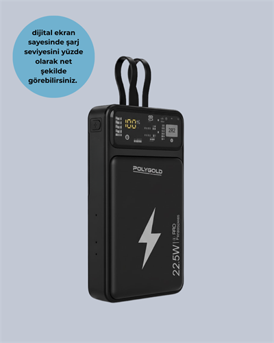 Mobil Powerbank 22.5W PD Destekli Hızlı Şarj