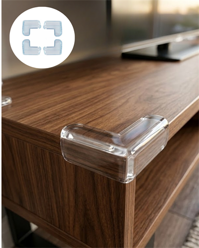 Mobilya Köşe Koruyucu 4 Lü Set Şeffaf Masa Kenarı Koruma Aparatı